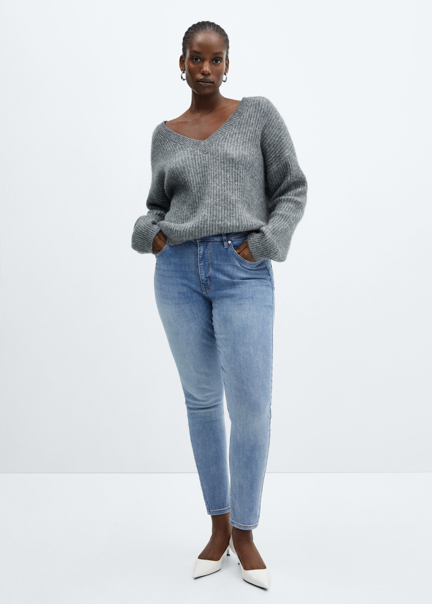 HIGH WAIST 80'S SKINNY JEANS ZW COLLECTION - Mid-blue | ZARA United States